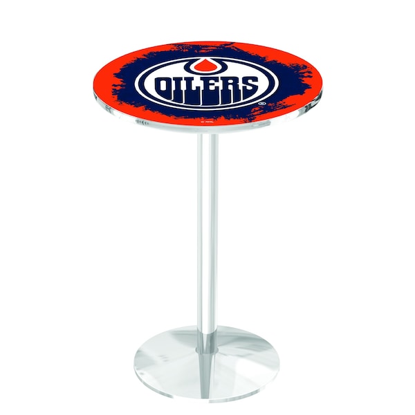 42" Chrome Edmonton Oilers Pub Table